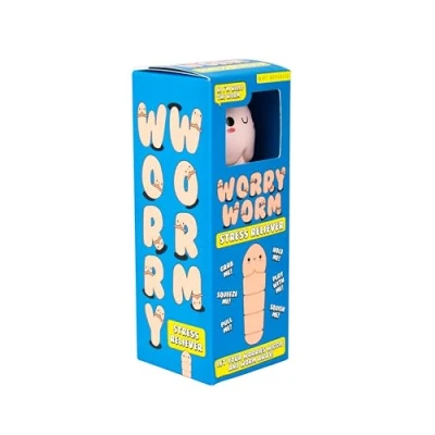 Image of Gift Republic Worry Worm Stress Reliever Squishy Willy Shaped Fidget Toy for Adults Soft &amp; Squeezable Anxiety Relief Funny Work Home