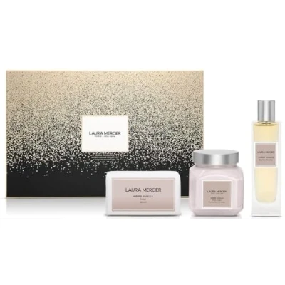 Image of Laura Mercier Grand Indulgence Ambre Vanille Collection Body Cream 200ml + Soap 119g Eau de Toilette 50ml [Imperfect Box]