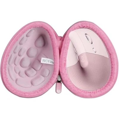 Image of Hermitshell Hard Travel Case for Logitech Lift Vertical Ergonomic Mouse (Pink)