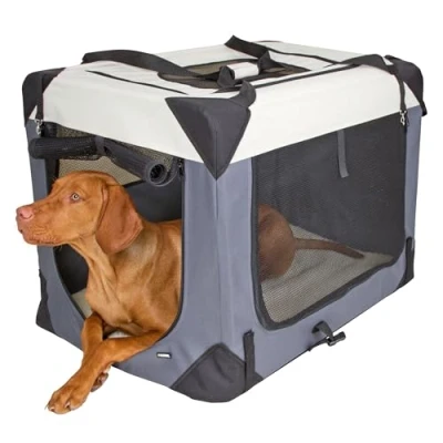 Image of Kerbl Pet Travel Box Journey 91x63,5x63,5cm, gray/beige