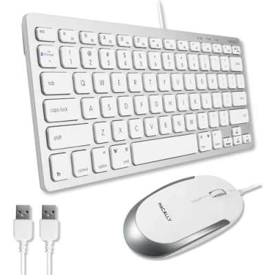 Image of Macally USB Wired Keyboard and Mouse Combo for Mac PC Save Space with a Compact Small MacBook Pro/Air, iMac, Mini/Pro Compatible Apple