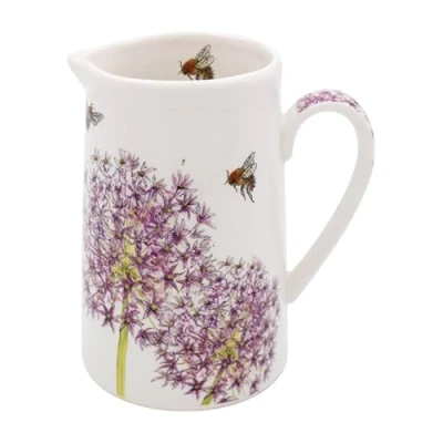 Image of Lesser &amp; Pavey British Designed Jug for Kitchen and Home Lovely Printed Milk Water Juice Other Needs Bee Tanical Alliums Office Kitchens Sarah Boddy