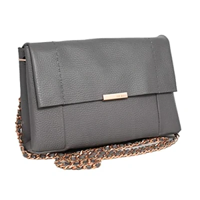 Image of Ted Baker Parson Leather Cross Body Shoulder Bag in Grey