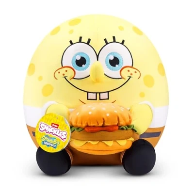 Image of Snackles Licensed Character SpongeBob Squarepants 14 inch Plush (SPONGEBOB SQUAREPANTS) by ZURU, with Snack Accessory