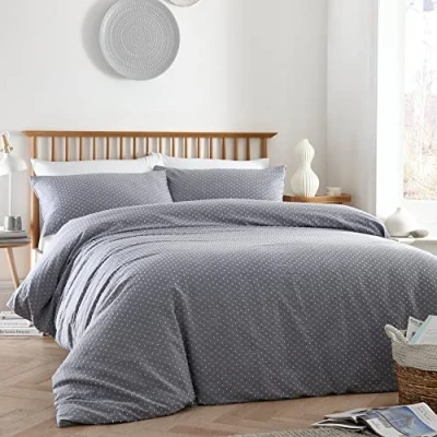 Image of Appletree Loft Waterford 100% Cotton Duvet Cover Set King Bed Size in Blue
