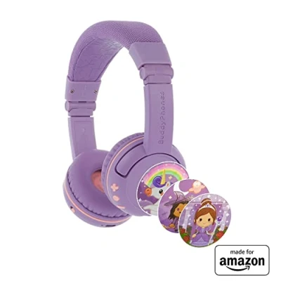 Image of All New, Made for Amazon BuddyPhones PlayTime Volume limiting Bluetooth Child Headphones Age (3 7), Great Purple