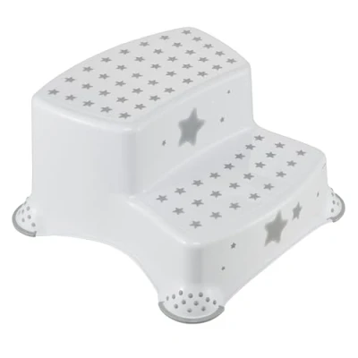 Image of keeeper Stars Step Stool, Two Tier, For 18 months to 10 years, Anti Slip Design, Igor, White