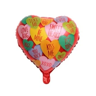 Image of Zebra Balloons Red Sweet Notes Heart Foil Balloon, 45cm/18inch