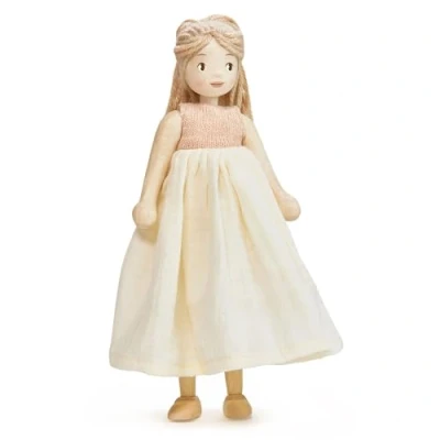 Image of Tender Leaf Toys Ferne and Lola Wooden Dolls Large Handcrafted Multicultural with Rotating Arms Legs Develop Creativity Storytelling Skills Imaginative Play Age 3+ (Ferne)