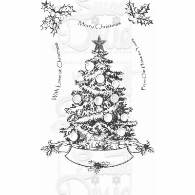 Image of Sweet Dixie Oh Christmas Tree Clear Stamp Set, Transparent