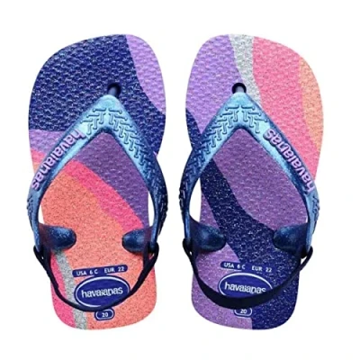 Image of Havaianas, Unisex Baby, Baby Palette Glow, Flip Flop, Marine Blue, 4 UK Child