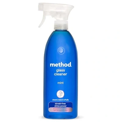 Image of Method Glass Cleaner Spray, Window And Stainless Steel Fresh Vibrant Mint Scent Fragrance, Pack of 1, 828 ml