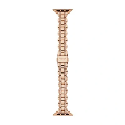 Image of Kate Spade New York Women&#039;s Stainless Steel Apple Watch Band Strap 38mm 40mm Color: Rose Gold Glitz (Model: KSS0089)