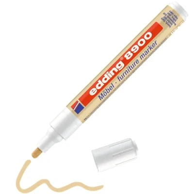Image of edding 8900 furniture marker beech round nib 1.5 2 mm for covering up scratches and damages on veneers, solid wood, tables, desks