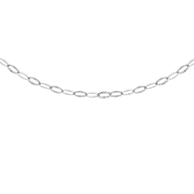 Image of Tuscany Silver Women&#039;s Sterling Diamond Cut Oval Trace Chain of 41cm/16&quot;