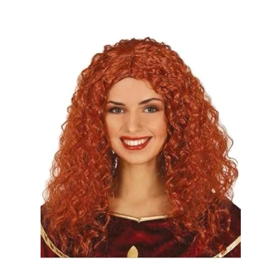 Image of Womens Boudica Warrior Queen Long Auburn Ginger Curly Wig