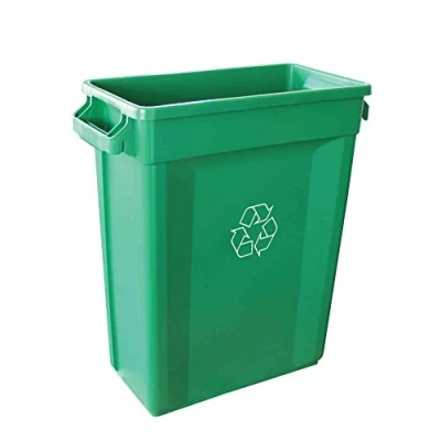 Image of Chabrias Ltd Slim Bin Recycling Container, Space Saving Design, Rectangular for Home Office Kitchen (1, Green 87 Litre)