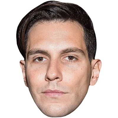 Image of Gabe Saporta (Brown Hair) Celebrity Mask, Flat Card Face, Fancy Dress Mask
