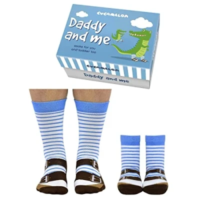 Image of Cucamelon Daddy and Me Matching Sandal Socks 1 Pair UK 6 11 &amp; 2 4 Years. Fathers Son Socks.
