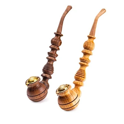 Image of Dr. Watson Tobacco Pipes, Set of 2, Churchwarden shape, Collectable Series, Handcrafted from Natural Wood
