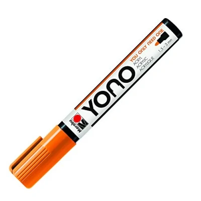 Image of Marabu Yono Marker Pen, Bullet Tip, (1.5 3mm), Neon Orange, (324), Single Works On Any Surface, Metal, Glass, Wood, Fabric, Stone, Plastic, Cardboard