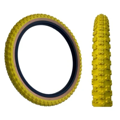 Image of Baldy&#039;s 16 x 1.75 YELLOW With TAN WALL Kids BMX/Mountain Bike Tyre