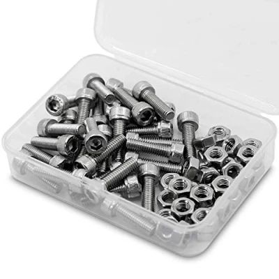 Image of M6 1.0 x 16mm 40PCS Socket Head Cap Screws Bolts and Nuts Set 304 Stainless Steel 18 8 Allen Drive