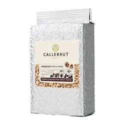 Image of Callebaut Hazelnut Bresilienne 1kg Crunchy Chopped and Caramelised Roasted Pieces in vacuum packed protective foil packaging Sugar Crocant