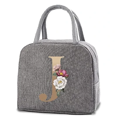 Image of FINDING CASE Insulated Lunch Bag Tote for Women Wide Open Cooler Water Resistant Thermal Leak Proof Organizer Men Girls Children Outdoor Picnic Work (Gold J)