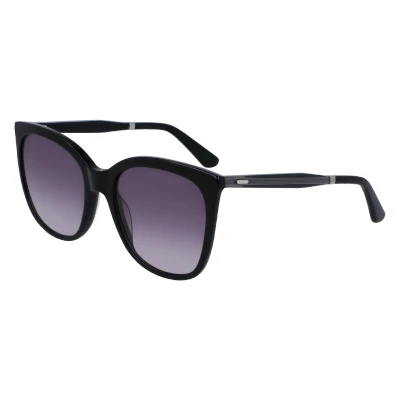 Image of Calvin Klein Woman CK23500S 001 Sunglasses Acetate Black Grey Squared Normal