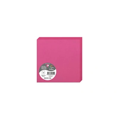 Image of Clairefontaine Ref 2824C Pollen Folded Card (Pack of 25 Sheets) 135 x 135mm Sized, 210gsm Card, Inkjet &amp; Laser Printer Compatible, Acid Free Intensive Pink