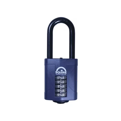 Image of Squire Heavy Duty Padlock (CP60/2.5) Toughest Long Shackle 5 Wheel Combination Alloy Steel for Corrosion Resistance Weatherproof Lock Home, School &amp; Garage (Blue, 60 mm)