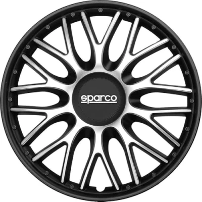 Image of Sparco SPC1596SVBK Wheel Caps Roma Bicolor Silver/Black 15&quot;, Set of 4