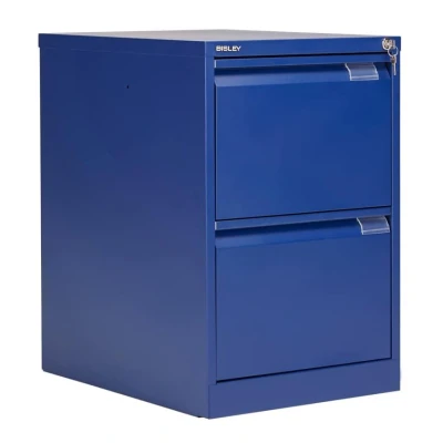 Image of Bisley 2 Drawer Classic Steel Filing Cabinet Blue BS2E/BLUE