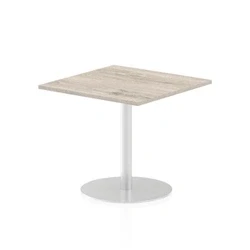 Image of Italia 800mm Poseur Square Table Grey Oak Top 725mm High Leg