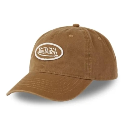 Image of Von Dutch Men&#039;s and Women&#039;s Cap, Dad Adjustable Cap with Strapback, Brown, White, Size U, One