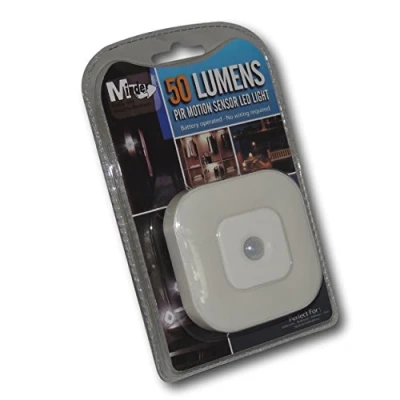 Image of EPOSGEAR Minder Stick On Adhesive LED Automatic PIR Motion Movement Activated Indoor light Perfect for use in Kitchens, Cupboards, Wardrobes, Closets and other low areas (1 Square with Batteries)
