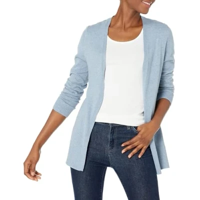 Image of Amazon Essentials Women&#039;s Lightweight Open Front Cardigan Jumper (Available in Plus Size), Indigo Blue Heather, XL