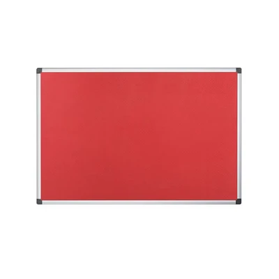 Image of Bi Office Notice Board Maya, Red Felt, Aluminium Frame, 120 x 90 cm