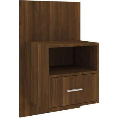 Image of vidaXL Wall mounted Bedside Cabinet Brown Oak