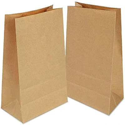Image of Gaoyong 100 Pieces Brown Paper Bags ,Gift with 100% Pure Kraft for Grocery, Snack, Lunch, Birthday, Xmas Party Supplier and Wedding