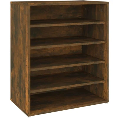 Image of vidaXL Shoe Cabinet Smoked Oak 60x35x70 cm Engineered Wood