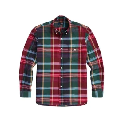 Image of Polo Ralph Lauren Mens Classic Oxford Shirt, Pocket Plaid Multi, Large