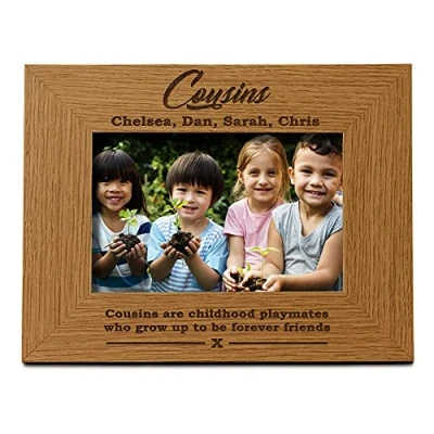 Image of ukgiftstoreonline Personalised Cousins Wooden Photo Frame Gift (5 x 7 Inch)