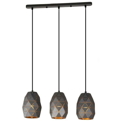 Image of Italux Lighting Modern Hanging Pendant Graphite, Gold, Champagne 3 Light, E27
