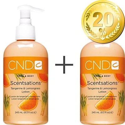 Image of CND Scent sations Tangerine &amp; Lemongrass 245 ml Pack of 2 20% Discount Hand and Body Lotion