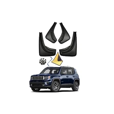 Image of YLOXFW Car Mudguard Mud Flaps for JEEP Renegade 2016 2023 Molded Custom Front and Rear Mudflaps Splash Guards Fender Flares Kit 4 PC Auto Accessories,Send 1 Wash Towel