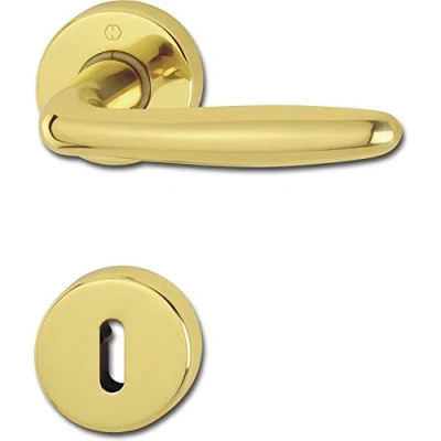 Image of Hoppe Roissy Door Handle Set with Rosette BB Deadlock Polished Brass 3066785