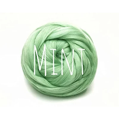 Image of Chunky Wool Mint for arm Knitting Blanket Weaving Felting Jumbo Yarn Giant Soft 250g (0.55lb)