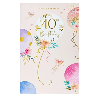 Image of UK Greetings Happy 40th Birthday Card Have a Fabulous for her Balloon Design Card, 736383 0 1, Multi
